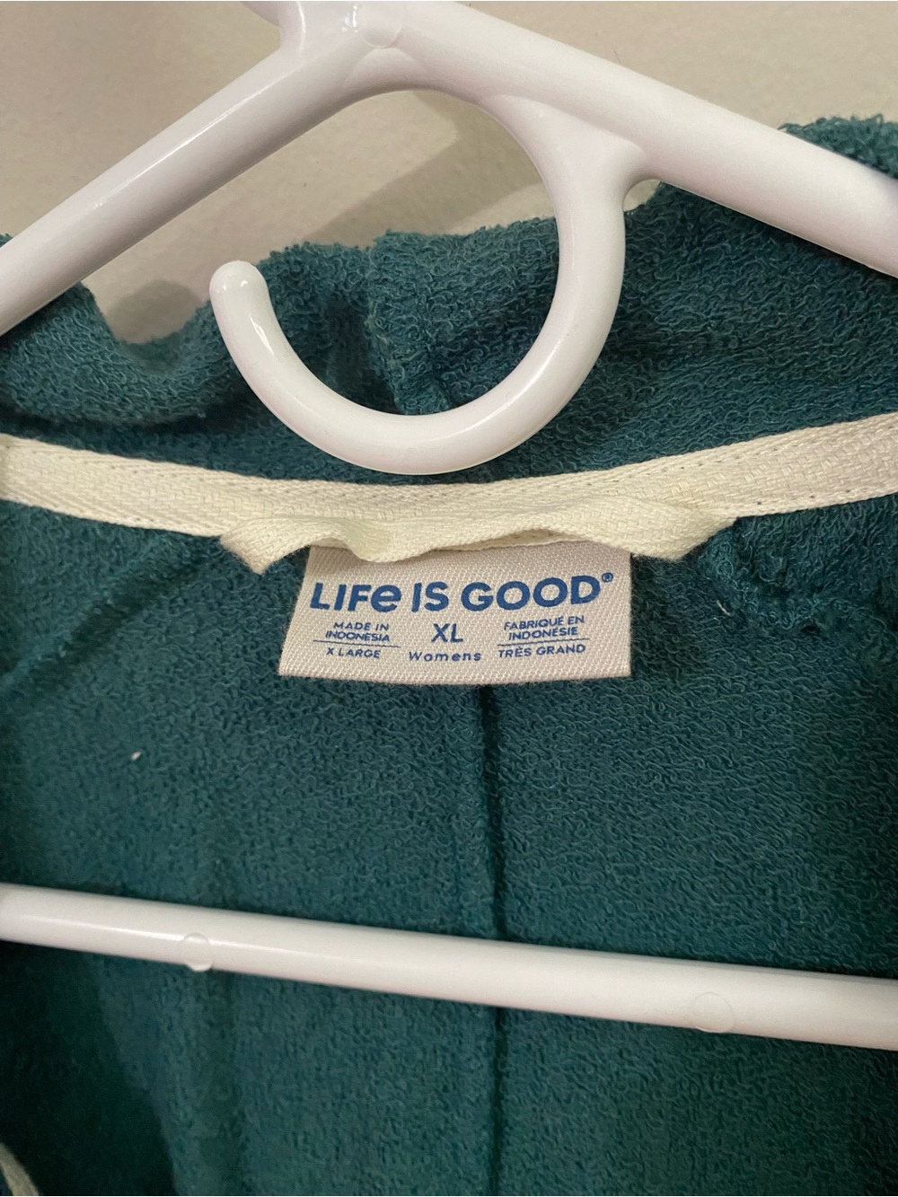 Life Is Good Teal Green Hooded Cardigan - Picture 4 of 4